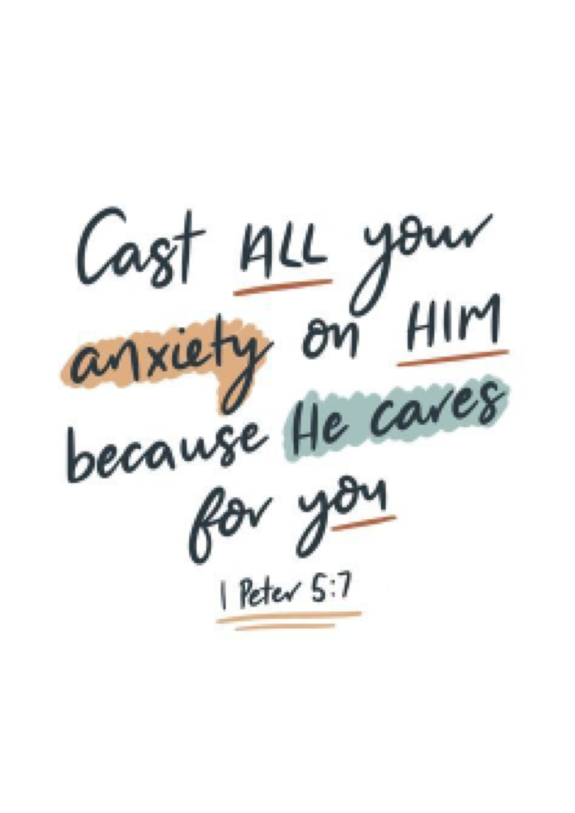 Cast all your anxiety on Him because He cares for you.